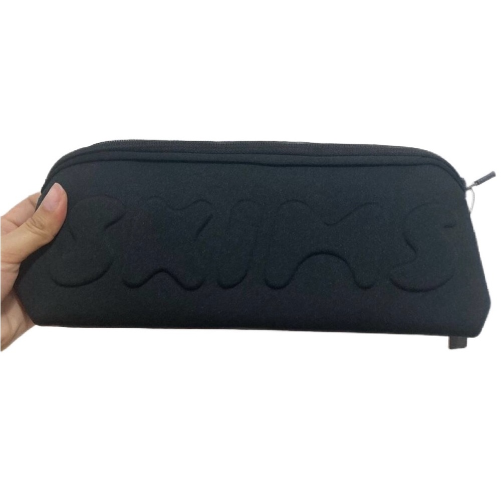 2 total SKIMS black neoprene travel pouch cases makeup lingerie bags NEW - Picture 6 of 6